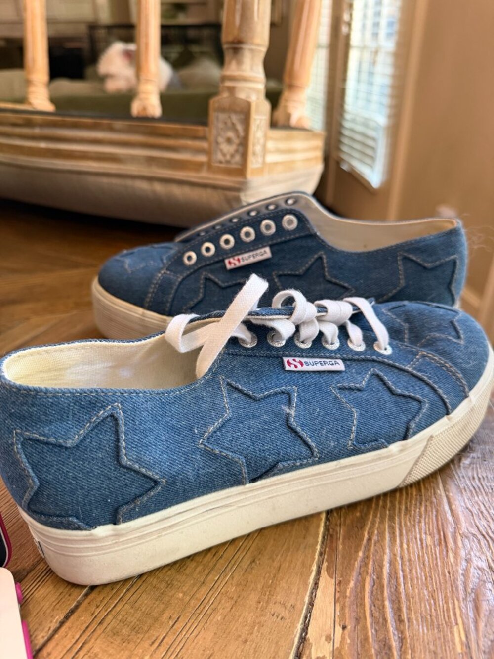 Superga x Lizzy Van Der Ligt Denim Star Sneakers Size 40